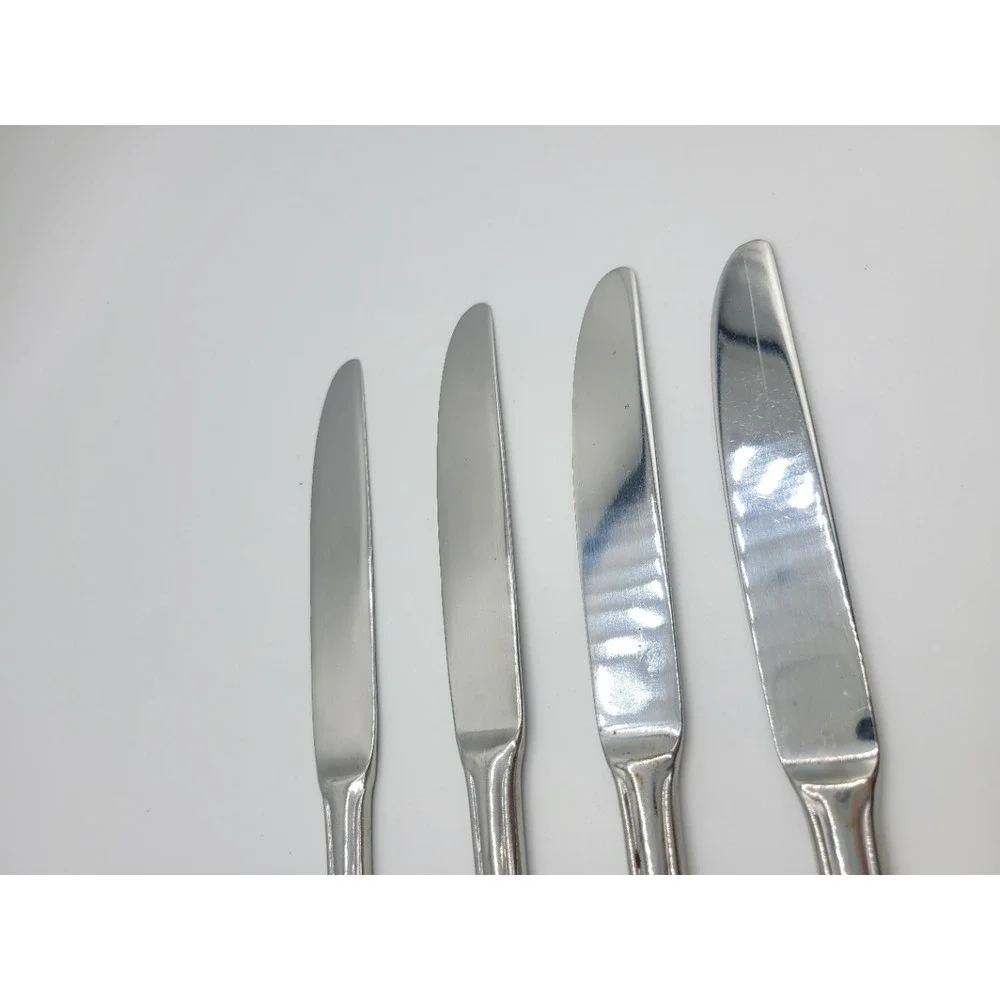 Pfaltzgraff Tea Rose Dinner Knives x 4 All‎ Stainless Flatware Silverware